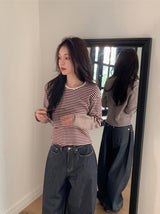 LM Border Rib Loose Round T-Shirt (3color)