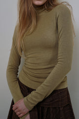Wool turtleneck top_mustard