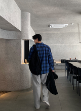 A-ekid overfit check pocket shirt