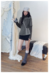Grunge Layered Polka Dot Sweatshirt