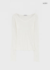 [MADE] Tenlua Wool Tencel V-Neck Long Sleeve Tee (50% Tencel)
