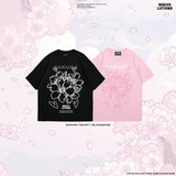 サクラフローラルラインズTシャツ (Black)