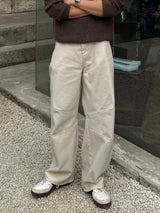 Mild pintuck wide pants