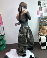 BALLOON MILITARY SWEAT PARACHUTE PINTUCK PANTS 🩶💚🖤2COLOR