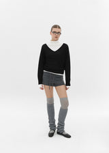[B-BASIC] ワイドVネックニット (50% Wool)