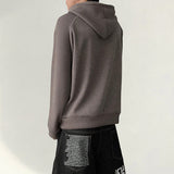 Miss pattern Color Raglan Two-way Knitwear Hooded zip-up