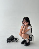 Kawai Punching Eyelet Cropped Blouse