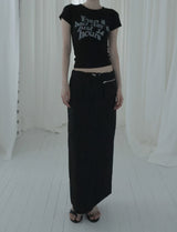 Illoque Pocket Nylon Long Skirt