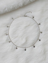 [Aespa Karina Necklace] Little Stars Choker Necklace - Silver Color