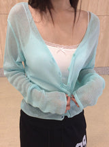 Oppo Two-Way Button Ribbed Knit Cardigan