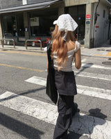 ピンタックスカートパンツ