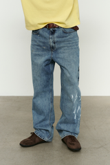 エイジスプラッターカーペンターデニムパンツ(Washed Blue)