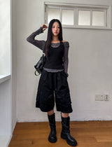 Onz Stitch Multi-Pocket Bermuda Pants