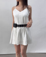 Melin V-neck Strappy Sleeveless Flare Mini Dress