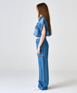 MP HALF CUTTING DENIM PANTS