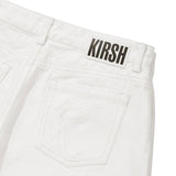 KIRSH PLAIN SEMI WIDE DENIM SKIRT PANTS - WHITE