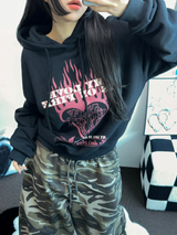 LOVING IN FIRE HOODIE T SHIRT 🖤🩷2COLOR