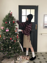 ロニンコーデュロイカットAラインミディスカート