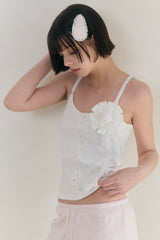 Sweet Dreams Button Cami Top (White)