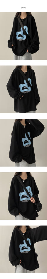 Rabbit ボクシーフィット 長袖Tシャツ