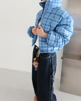Bobby Checkered Cropped Padded Jacket