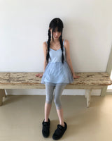ディンメッシュレイヤードスリーブレストップス