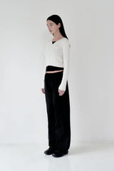 KIRSH PLAIN V NECK SLIM CARDIGAN - WHITE      