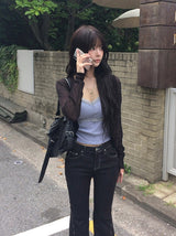 ルージュ リブド レース キャップ スリーブレス