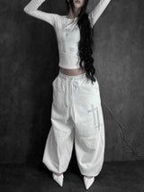 cross square stud pants (2color)