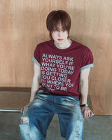 ウェルドーン レタリング カラー マッチング ショート スリーブ Tシャツ