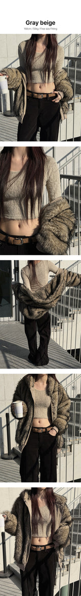 [F/W] Mohair crop Slim fit long sleeves(4color)