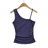 Amaris Asymmetric Strap Ruched Top