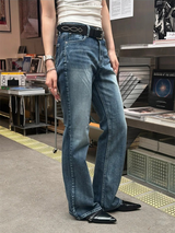 Blue washing boots cut pants