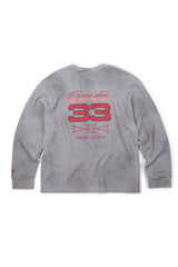 レーシングフェノメノンワッフル長袖Tシャツ (グレー)
