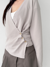 ruffle v neck cardigan