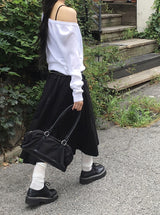 Soring Button See-Through Deep V Knit