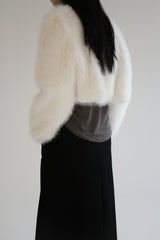 Crop fur jacket