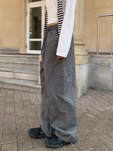 EYELET CARGO STRING PANTS (3COLOR)