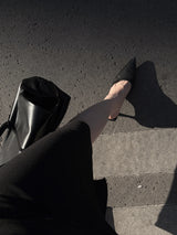cowhide stiletto mule heels