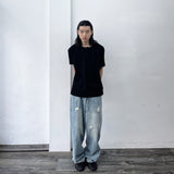 Light Wash Distressed Denim Pants