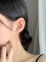 グリッターバタフライハートピアス/３色/２オプション