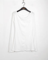 クメンレタリングリップネックスリムロングスリーブTシャツ