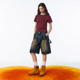 BTB :ウェーブウォッシングカーペンターショーツ [YELLOW MINUIT CORE] [UNISEX]
