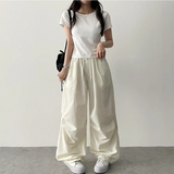 Tive Parasuit Shirring Rustle String Wide Pants