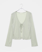 Bamin dot strap see-through cardigan