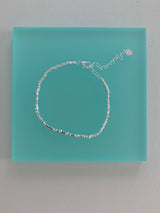 Silver square beads bracelet