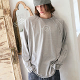 Raw Pigment Finger Hole Long Sleeve T Light Grey