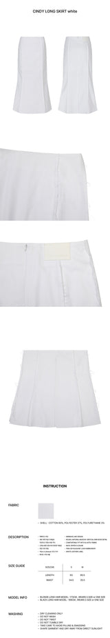 CINDY LONG SKIRT white