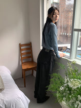 STRIPE BLACK JEANS