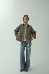 WOOL BLENDING ZIP-UP JACKET_BEIGE